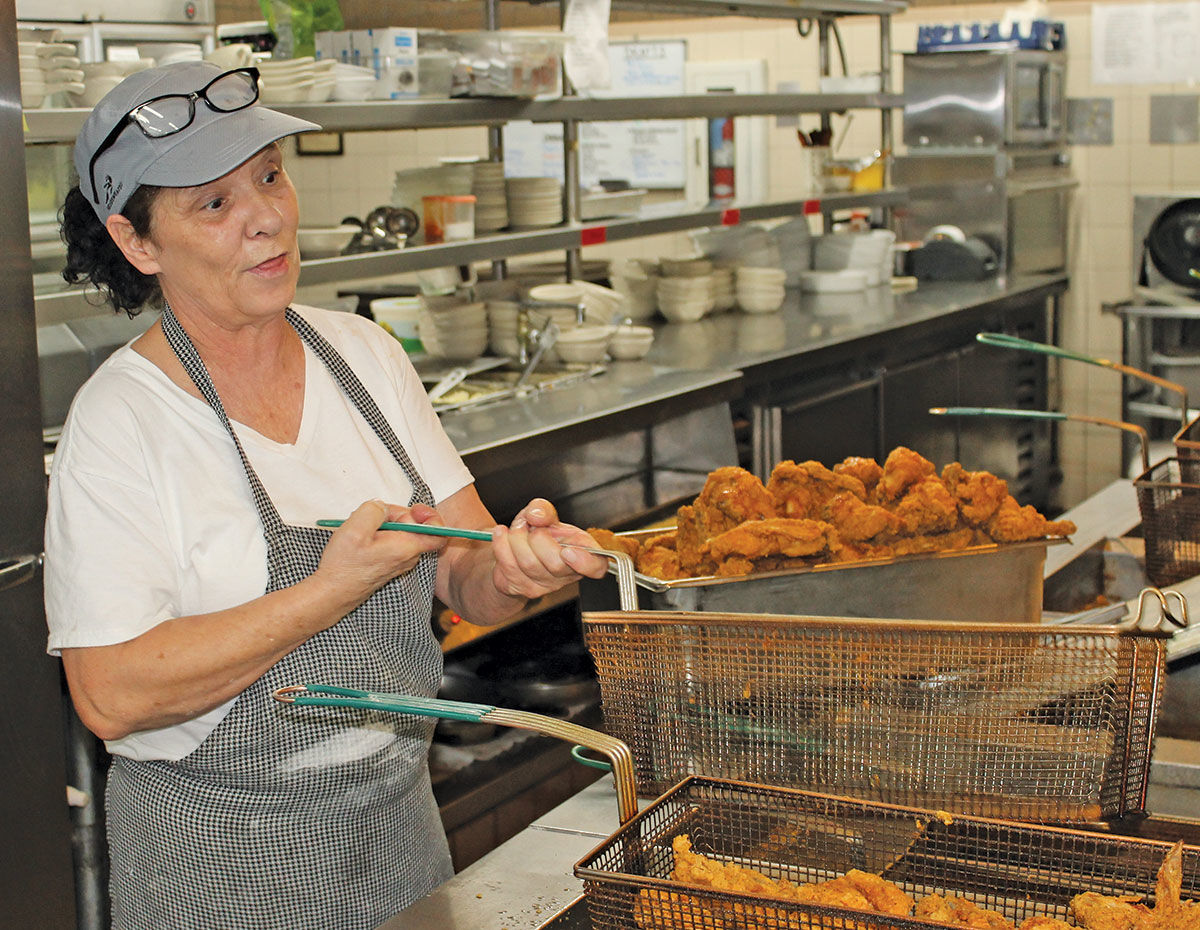 chicken out of the fryer